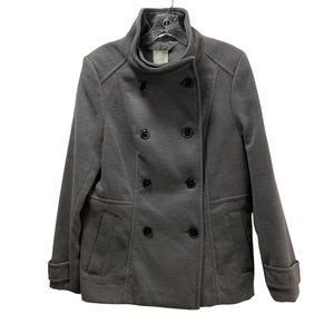 H&M Double-breasted jacket Grey with Pockets Size 10!!